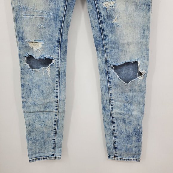 Blank NYC Skinny Classique Light Wash Acid Distressed Jeans Size 25 - Picture 7 of 9